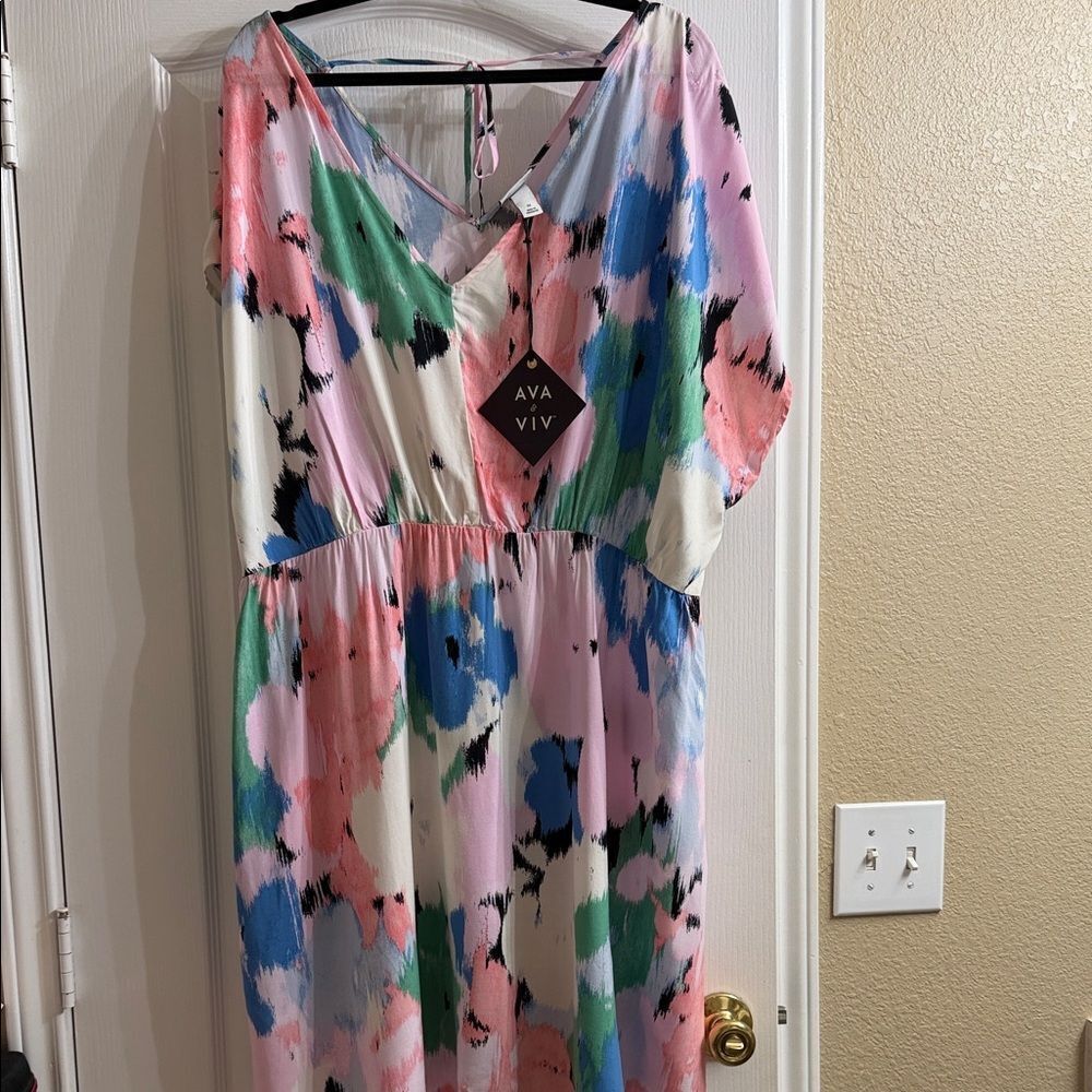 Ava & Viv Colorful Floral Maxi Dress